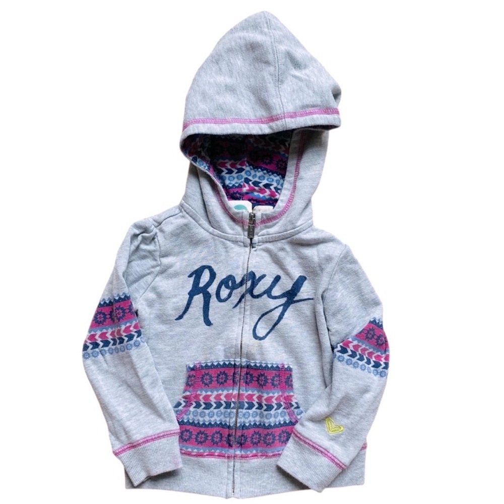 Roxy Kids Gray Hoodie Zip Up - 3T
